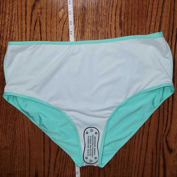 Shein Size 2X Aqua High-Waisted Bikini Bottoms - Picture 4 of 5